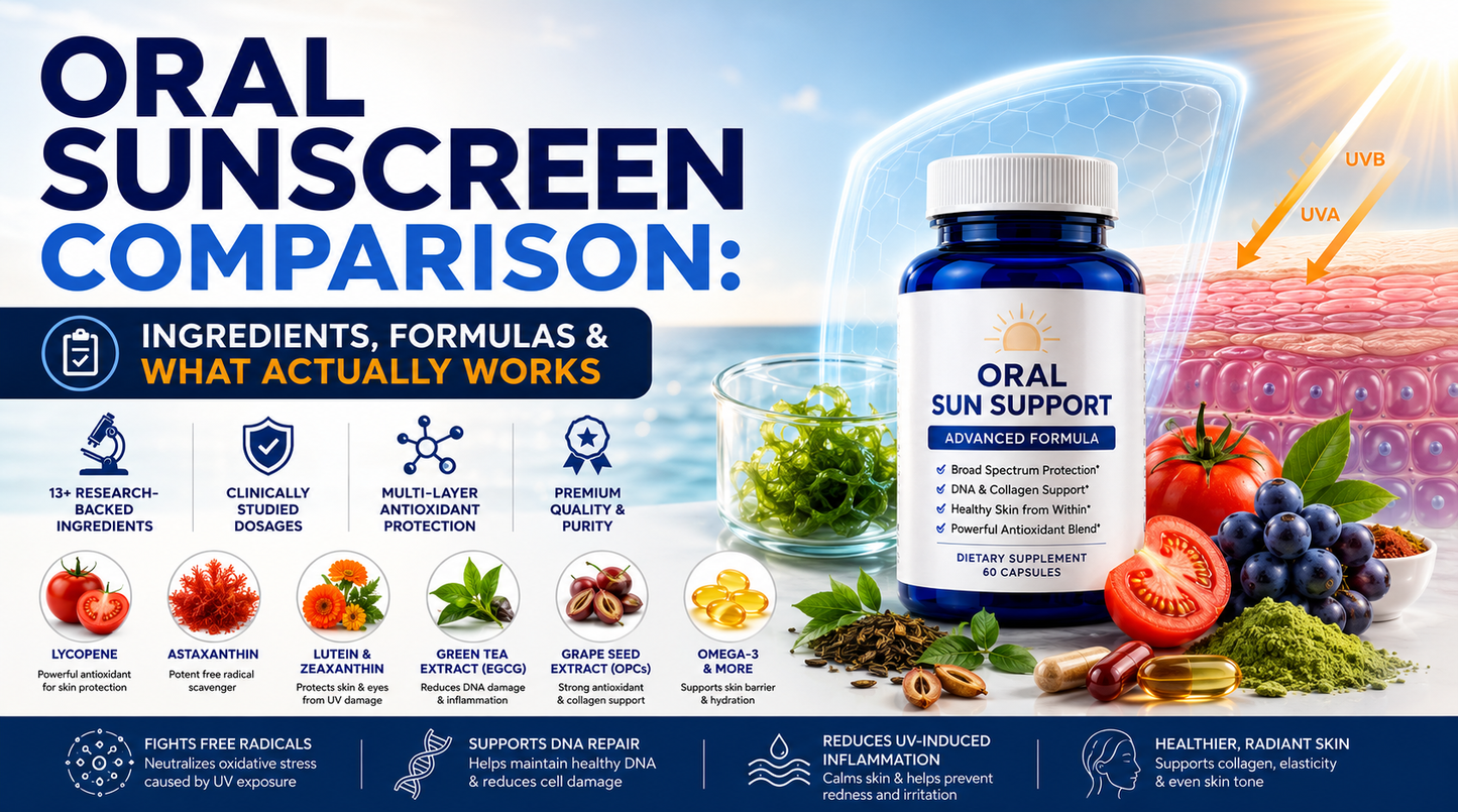 Oral Sunscreen Comparison: Ingredients, Formulas, and What Actually Works