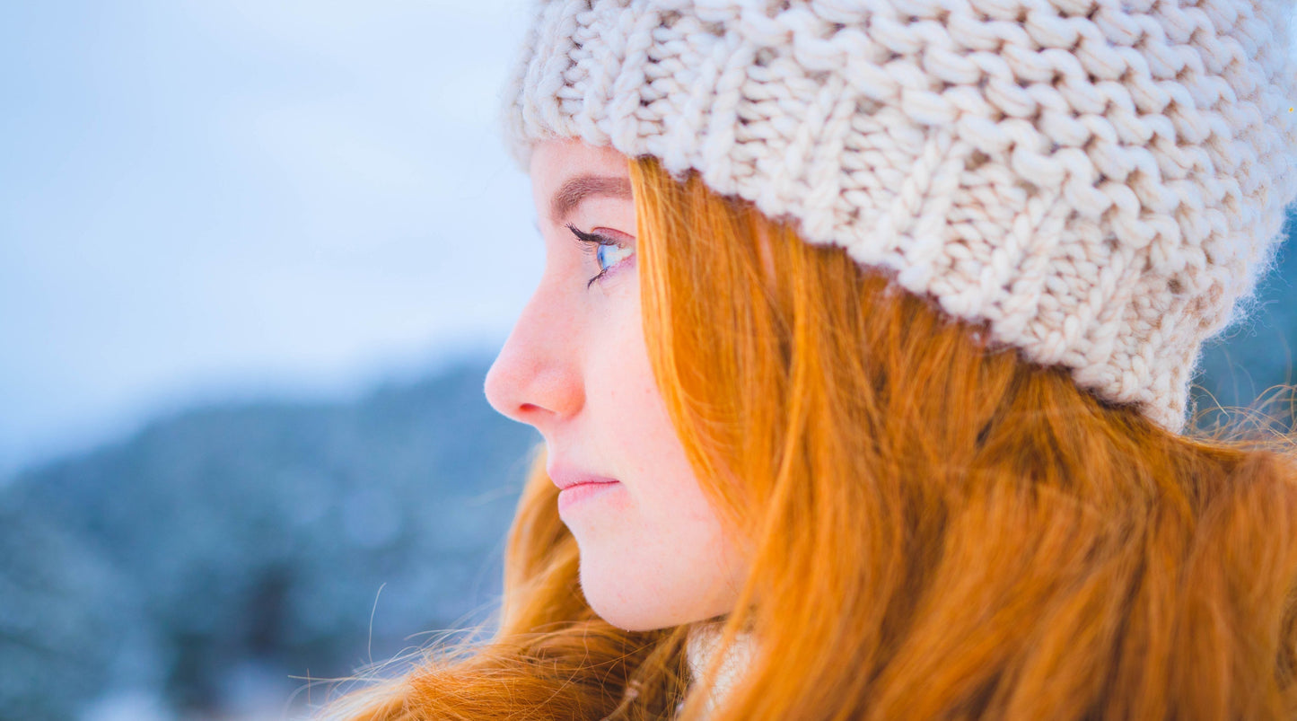 Woman with sun sensitivity